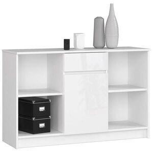 RAUMHIRSCH FURNITURE KOMODA Biela, Biela lesklá 77/120/40 vyobraziť