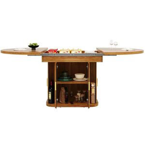 OKWISH JEDÁLENSKÝ stôl 118-158/118/77 cm orechová rozkladací s úložným priestorom z MDF vyobraziť