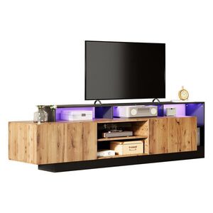 STILVORA LOWBOARD dubový TV stolík s úložným priestorom a LED osvetlením, Š190/H40/V48, 5 cm vyobraziť