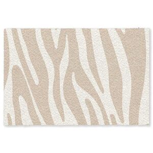 MuchoWow ROHOŽKA Zebra print - Béžová - Biela - Zvieracia potlač 180x120 cm vyobraziť