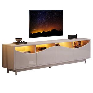 STILVORA LOWBOARD biely TV stolík s úložným priestorom a LED osvetlením, Š175/H38/V51 cm vyobraziť