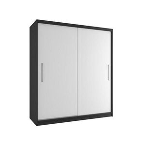 B BELINI GROUP BELINI Verona, posuvné skrine, 158 cm, čierno-biela, matný povrch - šatník s vešiakom, vhodný do spálne vyobraziť