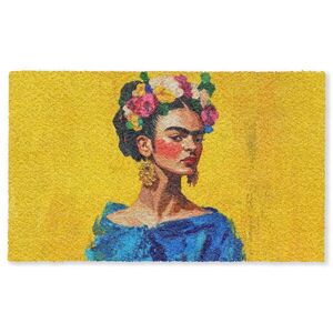 MuchoWow ROHOŽKA Frida Kahlo - Žena - Žltá - Modrá - Kvety 150x90 cm vyobraziť