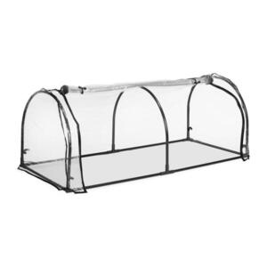 Relaxdays PARENISKO Transparentná čierna PVC s dverami 50x130x60 cm vyobraziť
