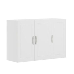 SoBuy NÁSTENNÁ biela skrinka s 3 dverami 90x30x60cm vyobraziť