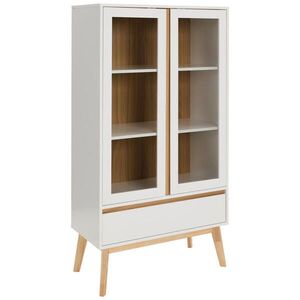 MID.YOU VITRÍNA, kaučukové drevo, prírodná farba, biela, 80/149/40 cm vyobraziť