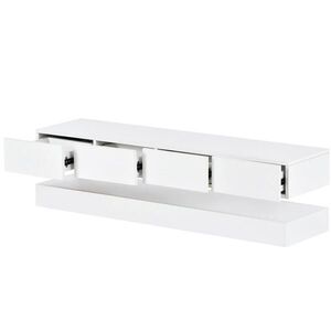 Redom NÍZKA komoda 130/33/25 cm so 4 zásuvkami, LED osvetlením cez Bluetooth aplikáciu a USB, Biela vyobraziť