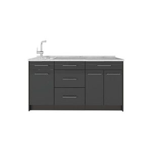 Vicco KUCHYNSKÝ BLOK Fame-Line, Antracit vysoký lesk/antracitová, 150 cm, AP Marble vyobraziť