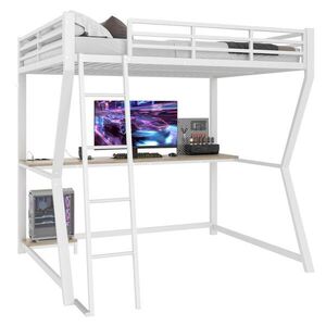 STILVORA VYSOKÁ POSTEĽ 140/200 cm biela s LED, stolom a USB vyobraziť