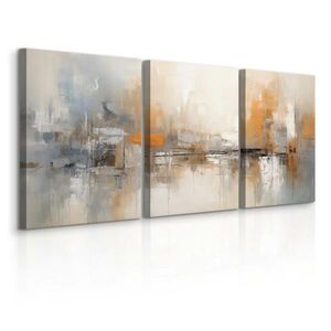 Muralo OBRAZY NA PLÁTNE Sada 3 Kusov Abstraktné Umenie 90 x 40 cm vyobraziť