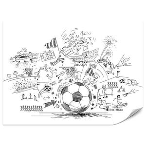 Muralo FOTOTAPETA Pre Detskú Izbu Futbalové Skice Bránka Štadión Šport 400 x 280 cm vyobraziť