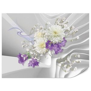 Muralo FOTOTAPETA Pre Obývaciu Izbu BLUMEN Abstraktné Vlnité Priestorové Pozadie 350 x 256 cm vyobraziť