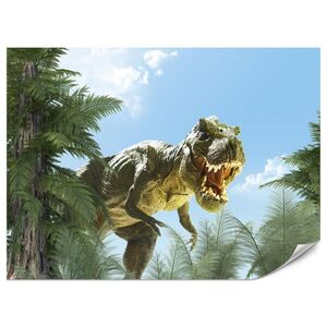 Muralo FOTOTAPETA Pre Študentskú Izbu Obrovský Dinosaurus Tropický Les Rastliny 150 x 105 cm vyobraziť