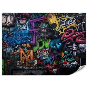 Muralo FOTOTAPETA Pre Mládežnícku Izbu Farebné Graffiti Postava Písmo Abstraktné 450 x 315 cm vyobraziť