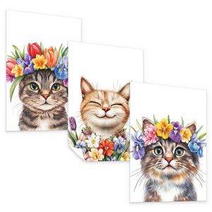 Muralo PLAGÁT SET Pre Detskú Izbu MAČKY Kvety Zvieratá Rastliny 3x Plagát A4 21 x 30 cm vyobraziť