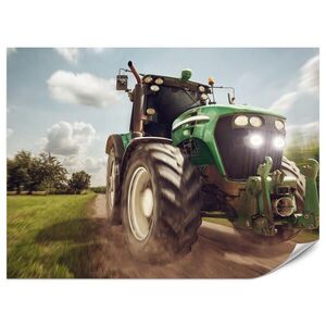 Muralo FOTOTAPETA Jazdiaci Traktor Stromy Vegetácia Poľnohospodárstvo 250 x 175 cm vyobraziť
