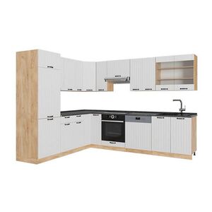 Vicco ROHOVÁ KUCHYŇA Fame-Line, Biely vidiecky dom/Dub Goldkraft, 287 x 227 cm bez pracovnej dosky vyobraziť