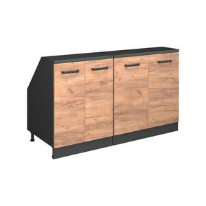 Vicco KUCHYNSKÁ SKRIŇA PRE ŠIKMÉ STRECHY R-Line Dub Goldkraft 140 cm Súprava 2 korpusov skrine hĺbka 60 cm vyobraziť