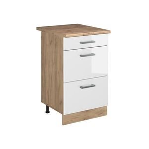 Vicco KUCHYNSKÁ SPODNÁ SKRINKA R-Line, Biely vysoký lesk/Dub Goldkraft, 50 cm Goldkraft tammi työtaso vyobraziť