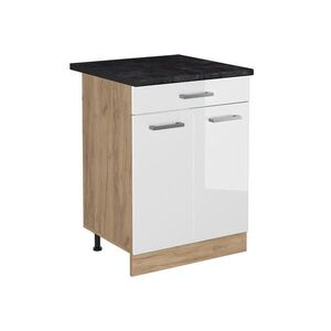 Vicco KUCHYNSKÁ SPODNÁ SKRINKA R-Line, Biely vysoký lesk/Dub Goldkraft, 60 cm so zásuvkou antrasiitti työtaso vyobraziť