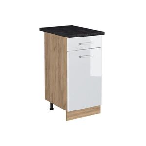 Vicco KUCHYNSKÁ SPODNÁ SKRINKA R-Line, Biely vysoký lesk/Dub Goldkraft, 40 cm antrasiitti työtaso vyobraziť