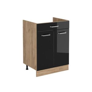 Vicco KUCHYNSKÁ SPODNÁ SKRINKA R-Line, Čierny vysoký lesk/Dub Goldkraft, 60 cm so zásuvkou bez pracovnej dosky vyobraziť