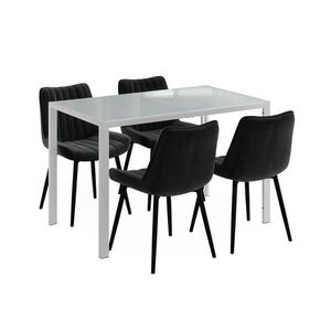 Vicco SÚPRAVA JEDÁLENSKÉHO STOLA Grand, biely, 120 x 70 cm so 4 stoličkami (čierne) vyobraziť