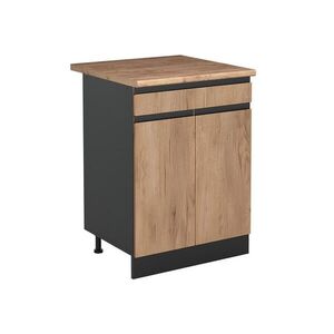Vicco KUCHYNSKÁ SPODNÁ SKRINKA R-Line, Dub Goldkraft/antracitová, 60 cm so zásuvkou Goldkraft tammi työtaso vyobraziť