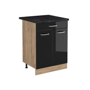 Vicco KUCHYNSKÁ SPODNÁ SKRINKA R-Line, Čierny vysoký lesk/Dub Goldkraft, 60 cm so zásuvkou antrasiitti työtaso vyobraziť