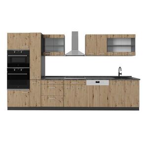 Vicco KUCHYNSKÝ KÚT R-Line Dub remeselný/dub Goldkraft 350 cm s vysokou skrinkou, bez pracovnej dosky vyobraziť