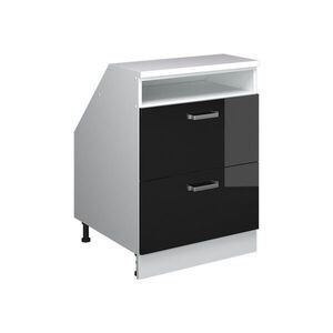 Vicco ŠIKMÁ SKRIŇA Rion Čierny vysoký lesk 60 x 81.6 cm s 2 zásuvkami, korpus skrine hĺbka 60 cm vyobraziť