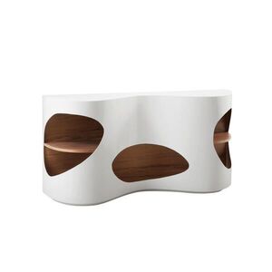 Livetastic ŠIROKÁ KOMODA, farba vlašského orecha, biela s vysokým leskom, 150/75/40 cm vyobraziť