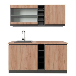 Vicco JEDNOLÔŽKOVÁ KUCHYŇA R-Line Goldkraft dub/antracit 160 cm , AP Oak vyobraziť
