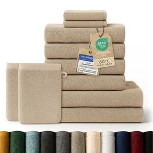 Blumtal RUČNÍK 8dílná sada, 2x osuška 70/140 + 4x ručník 50/100 + 2x ručník pro hosty 30/30 + 2x žínka 15/20 cm, taupe vyobraziť
