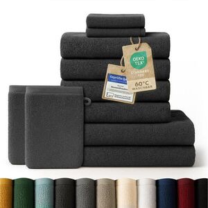 Blumtal RUČNÍK 8dílná sada, 2x osuška 70/140 + 4x ručník 50/100 + 2x ručník pro hosty 30/30 + 2x žínka 15/20 cm, tmavě sivá vyobraziť