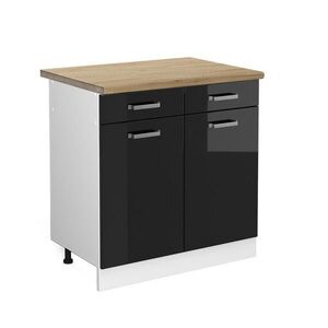 Vicco KUCHYNSKÁ SPODNÁ SKRINKA R-Line Čierny vysoký lesk 80 cm , AP Oak vyobraziť