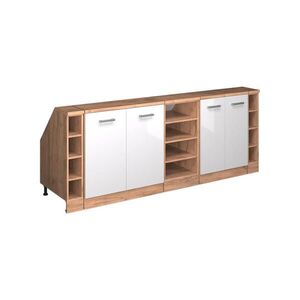 Vicco KUCHYNSKÁ SKRIŇA PRE ŠIKMÉ STRECHY R-Line Biely vysoký lesk 210 cm Súprava 5 korpusov skrine hĺbka 60 cm vyobraziť