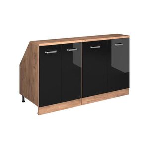 Vicco KUCHYNSKÁ SKRIŇA PRE ŠIKMÉ STRECHY R-Line Čierny vysoký lesk 140 cm Súprava 2 korpusov skrine hĺbka 60 cm vyobraziť