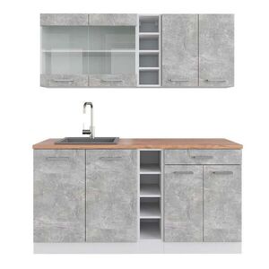 Vicco JEDNOLÔŽKOVÁ KUCHYŇA R-Line Betón/Biela 160 cm , AP Oak vyobraziť