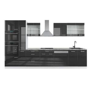 Vicco KUCHYNSKÝ KÚT R-Line Antracit vysoký lesk/biela 350 cm s vysokou skrinkou, bez pracovnej dosky vyobraziť