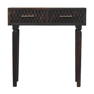 Artisan Furniture KONZOLOVÝ stolík s povrchovou úpravou Rich Velvet Mocha, 2 zásuvky, tmavohnedý vyobraziť