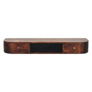 Artisan Furniture KONZOLOVÝ stolík s kostanovou povrchovou úpravou, 2 zásuvky, 1 otvorená polica, tmavohnedý vyobraziť