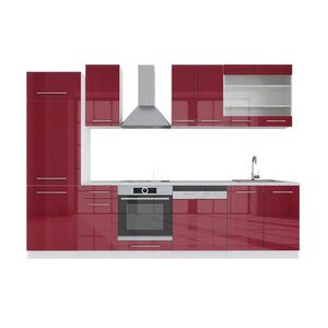 Vicco KUCHYNSKÝ KÚT Fame-Line Bordeaux vysoký lesk/biela 300 cm , AP Marble vyobraziť