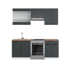 Vicco KUCHYNSKÝ KÚT Fame-Line Antracitový vidiecky dom/biela 200 cm , AP Oak vyobraziť