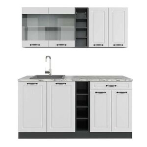 Vicco JEDNOLÔŽKOVÁ KUCHYŇA R-Line Biely vidiecky dom/antracit 160 cm , AP Marble vyobraziť
