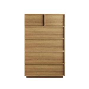 Modfu KOMODA z MDF a laminovanej dosky 80x48x127 cm dubová s 6 zásuvkami, tichým chodom a poistkou proti prevráteniu vyobraziť