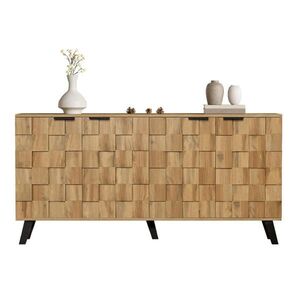 Modfu KOMODA z drevotriesky 160, 5x35, 5x78 cm drevená s 4 dvierkami, nastaviteľnými policami a tlmiacimi závesmi vyobraziť