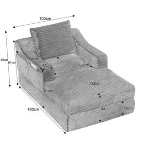 Modfu ROZKLADACIE kreslo z peny 160x100x64 cm čierne s meniteľným spodným dielom na relax a spanie vyobraziť