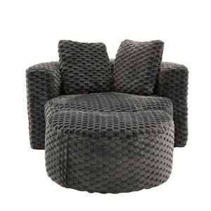 Modfu KRESLO z látky 130x115x103 cm tmavosivé s podnožkou, bez montáže, ergonomická výška a moderný kompaktný dizajn vyobraziť