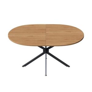 Modfu JEDÁLENSKÝ stôl z MDF 120x75, 5x80 cm prírodná pre 4–6 osôb, oválna doska a krížové nohy vyobraziť